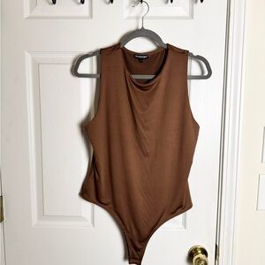 Plus Size Wearever Brown Sleeveless Bodysuit